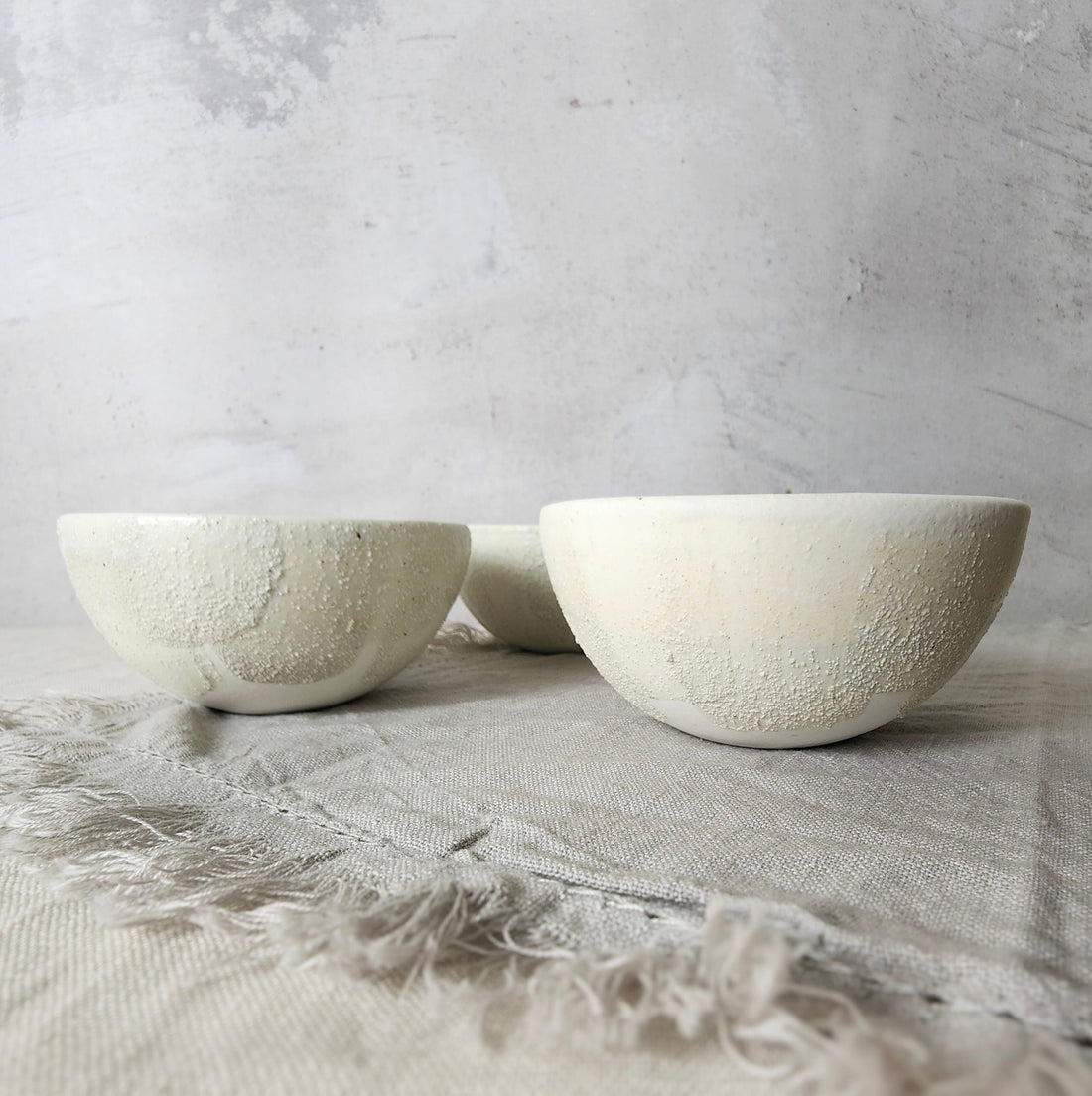 Ceramic Tapas/Side Bowl - Salted White