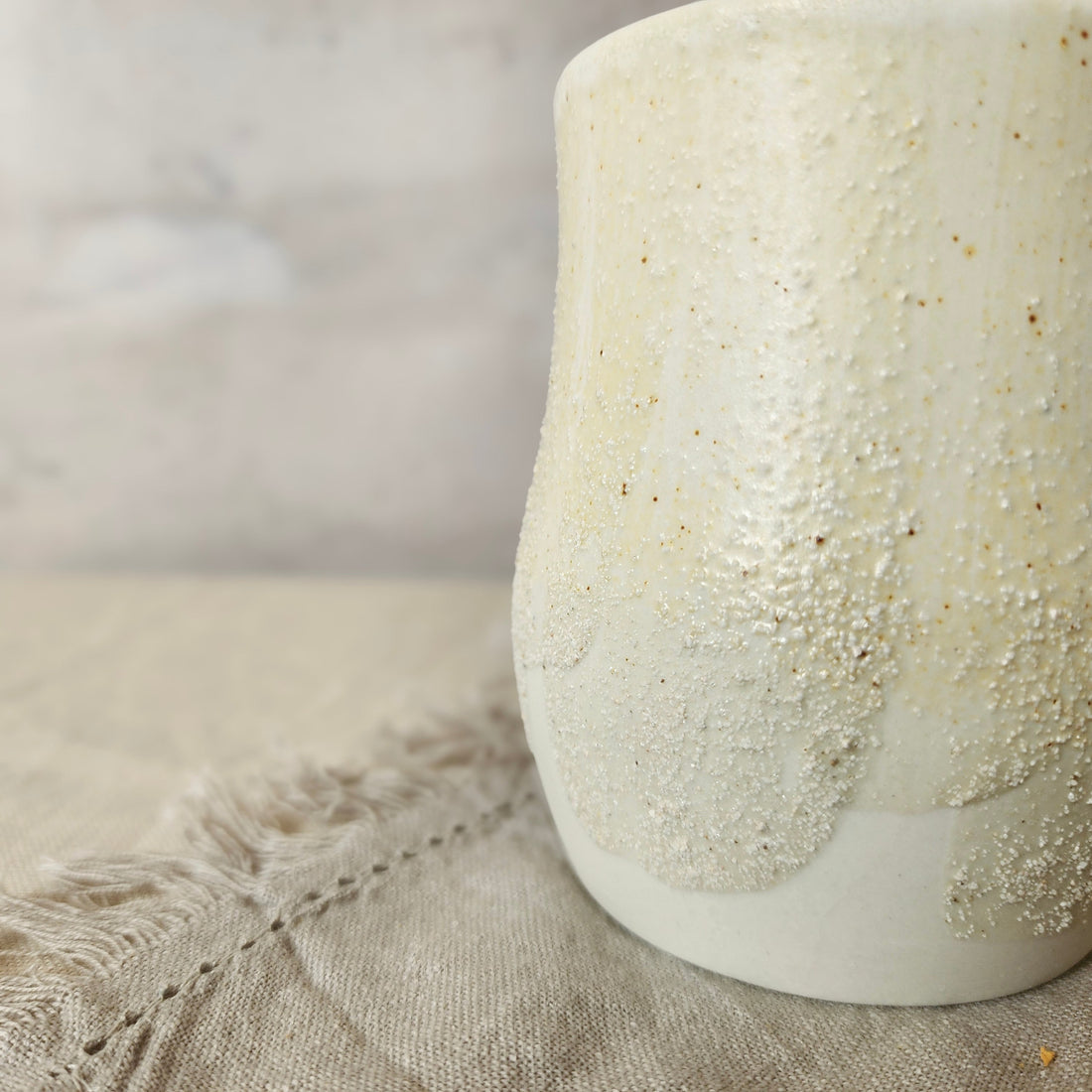 Large Ceramic Coffee/Tea Mug - Salted White