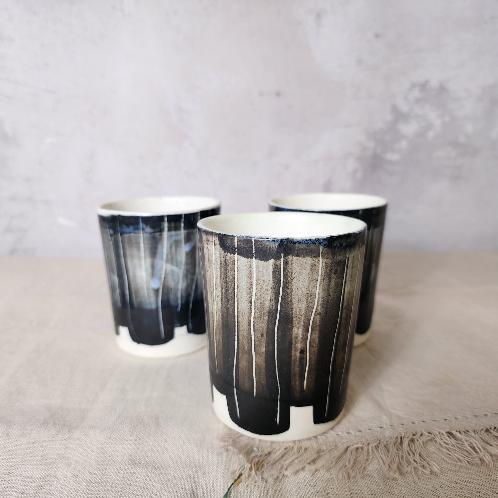 Ceramic Low Tumbler/Cup - Charcoal Black