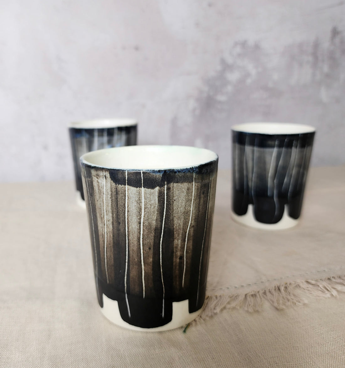 Ceramic Low Tumbler/Cup - Charcoal Black