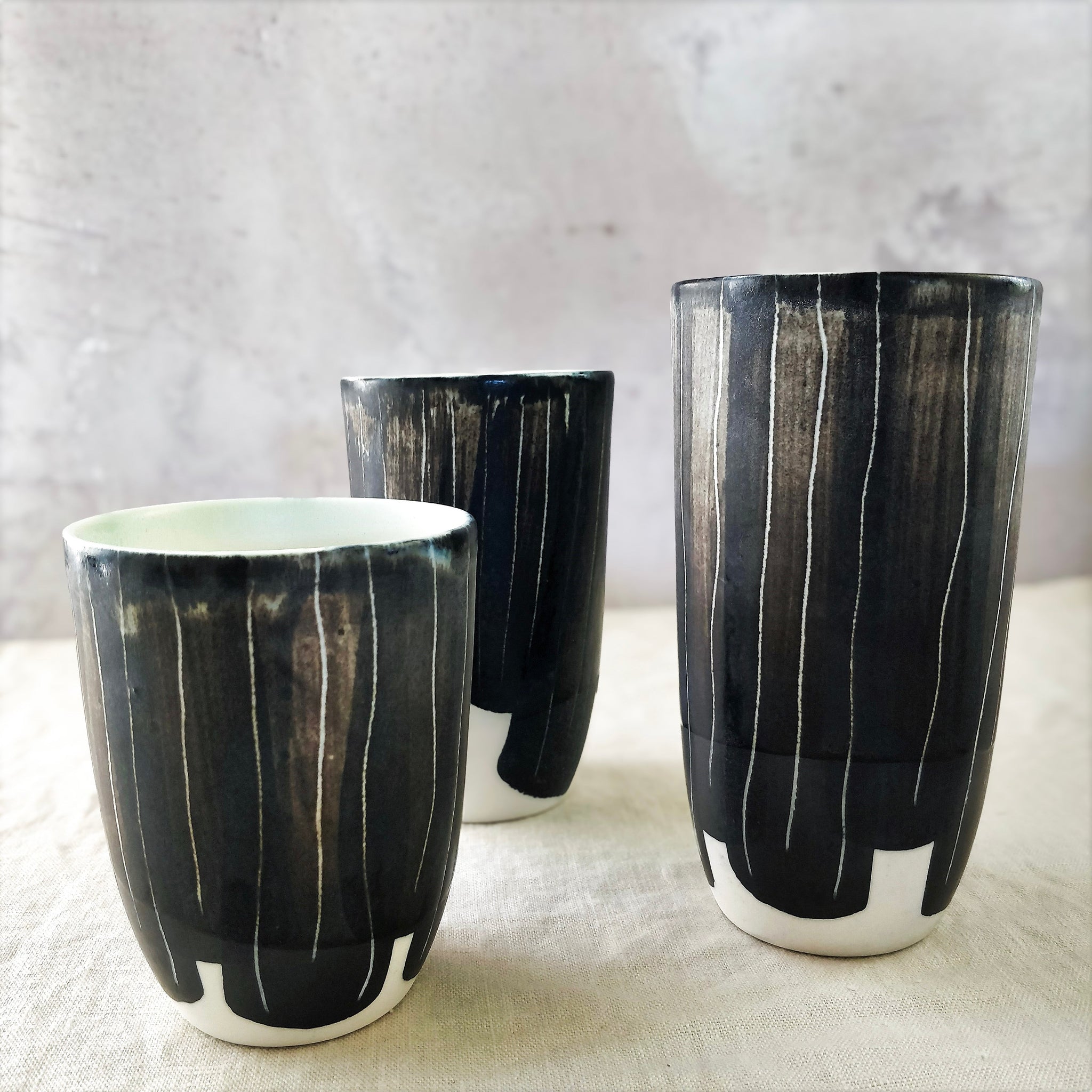 Small Ceramic Take Away Cup (225ml) - Charcoal Black