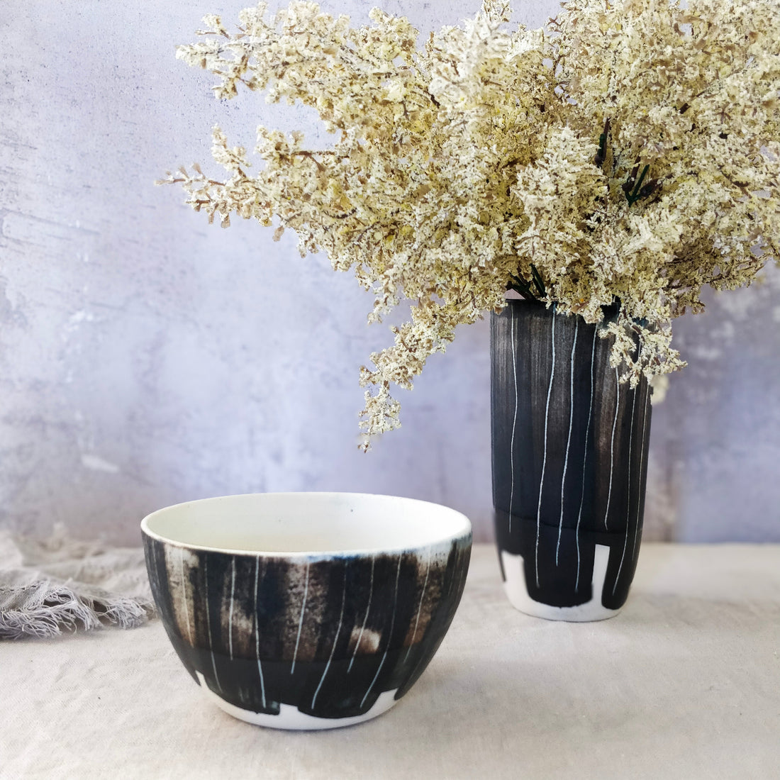 Ceramic Muesli/Dessert Bowl - Charcoal Black