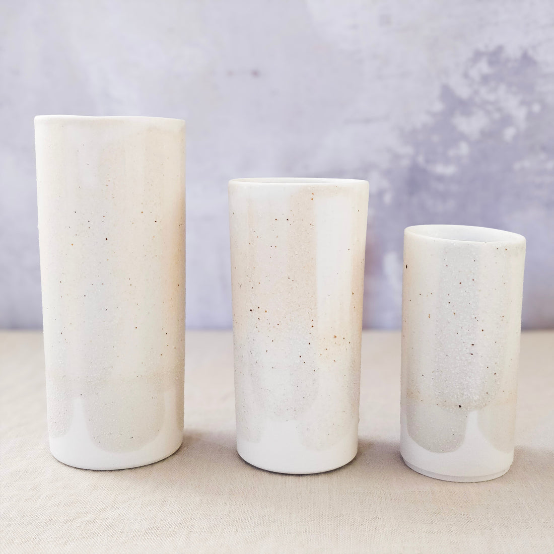 Contemporary Ceramic Vase - Salted White