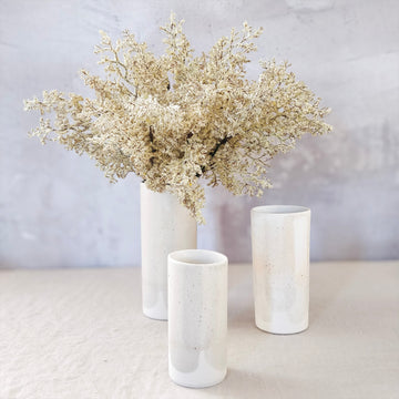 Contemporary Ceramic Vase - Salted White