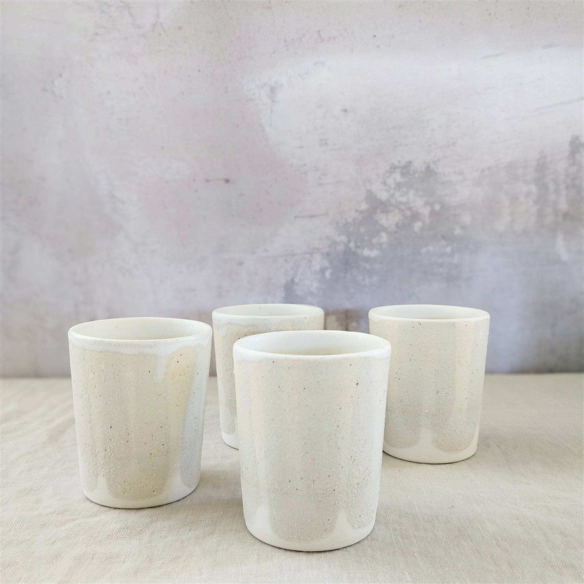 Ceramic Low Tumbler/Cup - Salted White