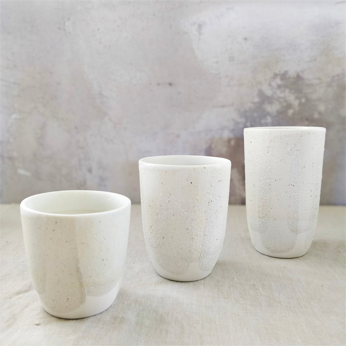 Large Ceramic Take Away Cup (380ml) - Salted White