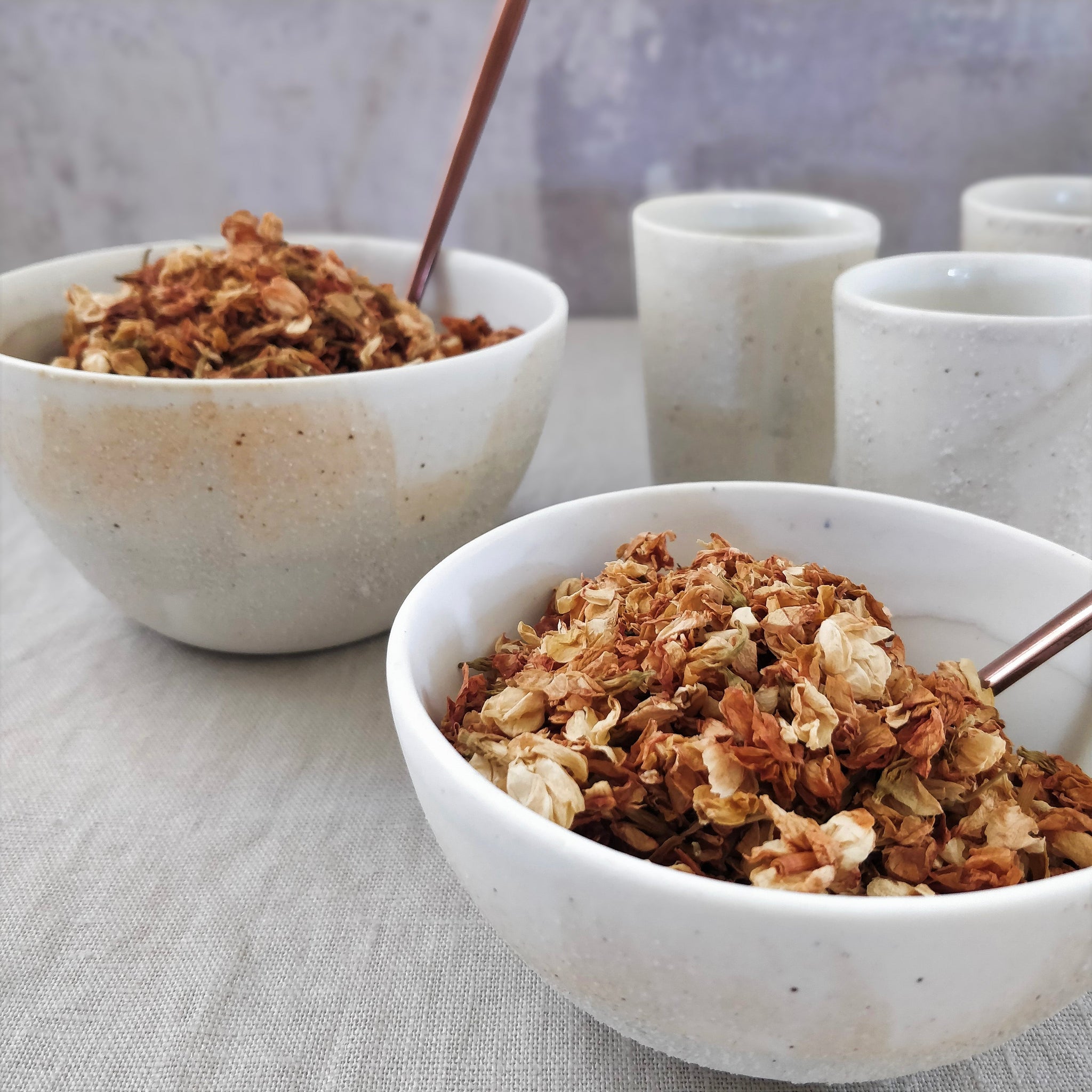 Ceramic Muesli/Dessert Bowl - Salted White