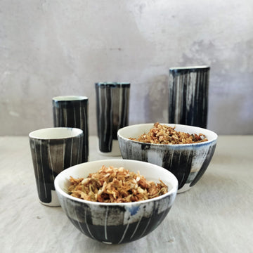 Ceramic Muesli/Dessert Bowl - Charcoal Black