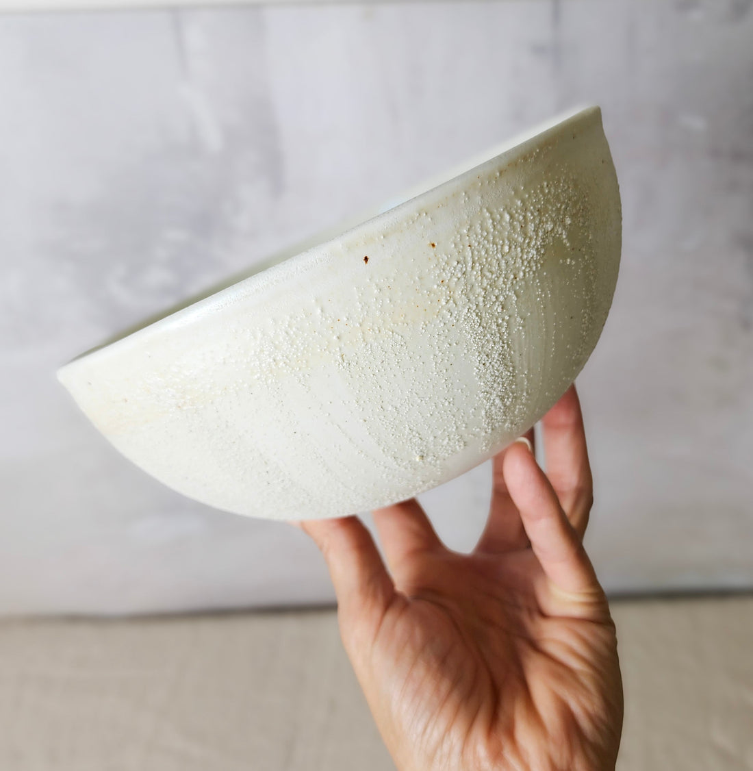 Ceramic Ramen/Pasta Bowl - Salted White